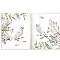 Nursery wall art birds, nursery decor gender neutral, gray nursery, nursery decor grey, baby bird nursery, gray nursery decor, neutral room