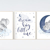 Nursery decor boy, Navy nursery decor, moon and stars, navy blue nursery art. baby room wall art, boy nursery decor, nursery prints boy,