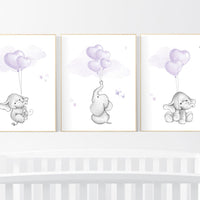 nursery decor girl purple, nursery decor girl lavender and gray, lavender and gray, nursery decor elephant, elephant nursery, lilac nursery