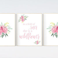 Nursery wall art elephant, nursery decor girl flower, nursery decor girl floral, Boho baby room, pink nursery decor, flower baby room