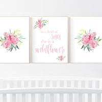 Nursery wall art elephant, nursery decor girl flower, nursery decor girl floral, Boho baby room, pink nursery decor, flower baby room