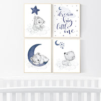 Nursery decor boy baby bear, nursery decor boy navy, nursery wall art animals, bear nursery decor, boy nursery prints, navy blue nursery