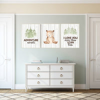 Nursery decor woodland, bear nursery, i love you more than i can bear, Woodland Nursery Wall Art, Woodland Print Set, Woodland Animal Prints
