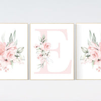 Nursery decor girl floral, nursery decor girl flowers, blush pink, nursery decor girl boho, floral nursery prints, nursery decor girl name