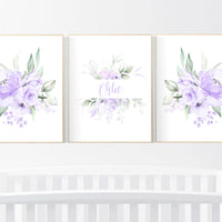 Nursery decor girl flower, Nursery decor girl purple, nursery decor girl flower, lavender, lilac nursery, nursery decor girl name, boho