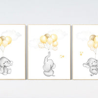 Gender neutral nursery wall art, yellow gray, yellow grey, neutral nursery decor, stars and moon, nursery prints neutral, baby room wall art