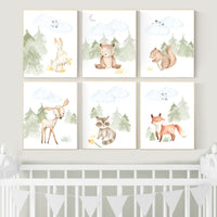Woodland nursery decor, animals prints, woodland themed nursery, nursery art woodland, nursery prints gender neutral, woodland nursery ideas