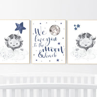Lion nursery wall art, Nursery decor boy, navy nursery art, boy nursery ideas, boy nursery decor, safari animals, animal prints, boys room