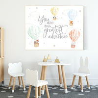 Nursery decor gender neutral, Hot air balloon nursery, you are our greatest adventure, animal prints, twin nursery, animal nursery, travel