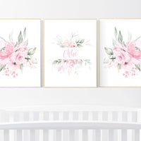 Nursery decor girl pink, nursery decor flower, nursery decor girl floral, flower nursery, girl nursery wall art, pink nursery, boho nursery