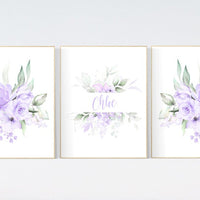 Nursery decor girl flower, Nursery decor girl purple, nursery decor girl flower, lavender, lilac nursery, nursery decor girl name, boho