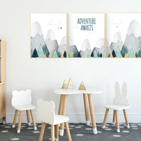 Nursery decor boy mountain, adventure nursery, adventure theme nursery, woodland, gender neutral, adventure awaits, mountains nursery forest