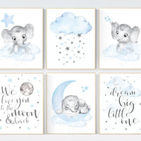 Nursery decor boy animal, we love you to the moon and back, elephant, boys nursery prints. nursery decor boy ideas, nursery art ideas