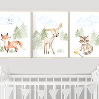 Woodland themed nursery, animals prints, nursery art woodland, nursery prints gender neutral, woodland nursery ideas, Woodland nursery decor