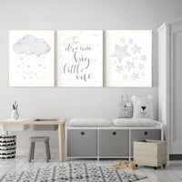 Nursery wall art grey, gray nursery, nursery decor neutral, baby room decor gender neutral, moon and stars, grey nursery decor baby room art