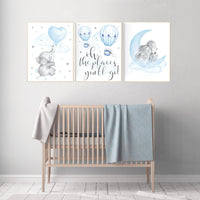 Nursery decor elephant, Nursery decor boy hot air balloon, oh the places you'll go, hot air balloon nursery, blue and gray nursery, elephant