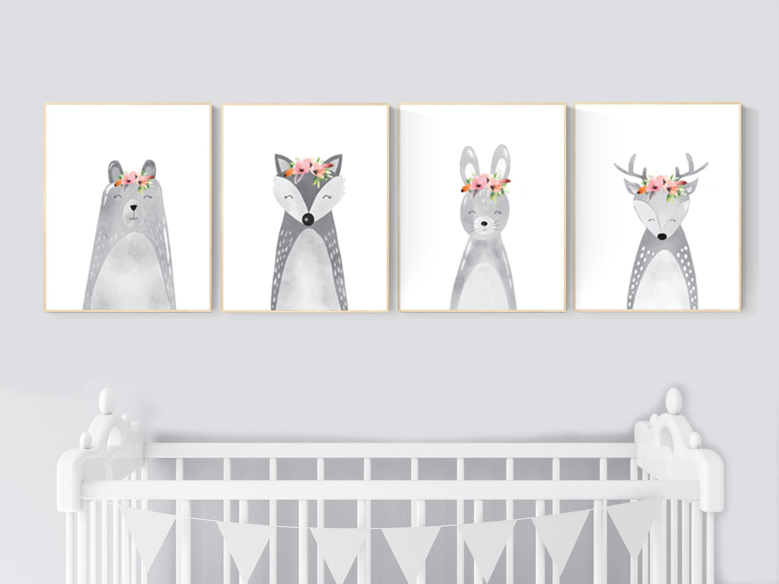 Nursery decor animals, woodland animals, Nursery decor girls, Nursery prints woodland, safari animals, nursery prints animals, jungle animal