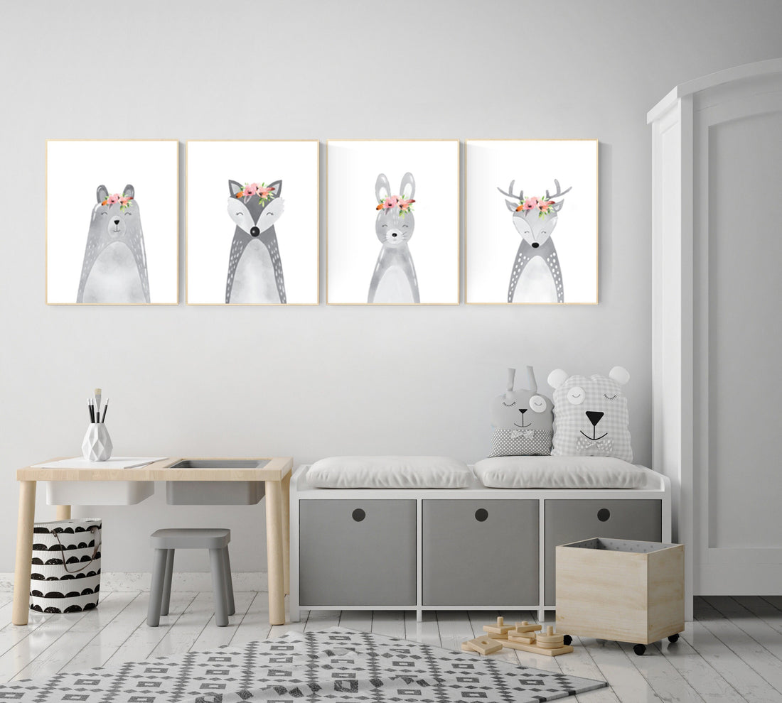 Nursery decor animals, woodland animals, Nursery decor girls, Nursery prints woodland, safari animals, nursery prints animals, jungle animal