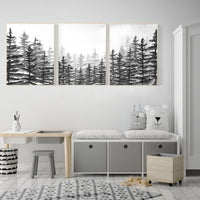 Nursery decor mountain, grey nursery, gender neutral, woodland nursery, adventure theme nursery, gray nursery, forest nursery, mountains