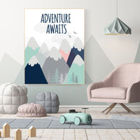 Nursery decor boy adventure, mountain nursery wall art, woodland, adventure awaits, nursery decor neutral, baby room decor mountains