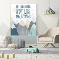 Nursery decor adventure, mountain nursery wall art, woodland, let him sleep for when he wakes, nursery decor neutral, nursery wall decor