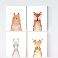 Nursery wall art animals, gender neutral, Woodland nursery prints, woodland nursery decor, Nursery wall art, Animal nursery, animal prints