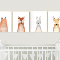Nursery wall art animals, gender neutral, Woodland nursery prints, woodland nursery decor, Nursery wall art, Animal nursery, animal prints
