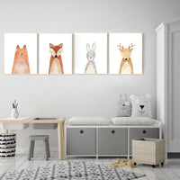 Nursery wall art animals, gender neutral, Woodland nursery prints, woodland nursery decor, Nursery wall art, Animal nursery, animal prints