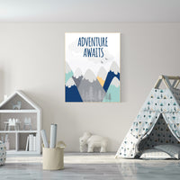 Nursery decor adventure, mountain nursery wall art, woodland, adventure awaits, nursery decor neutral, baby room decor mountains
