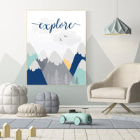 Nursery decor mountain, explore, mountain nursery wall art, woodland, adventure awaits, nursery decor neutral, baby room decor mountains