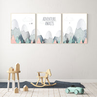 Nursery decor mountain, mountain nursery, adventure nursery, adventure theme nursery, woodland, gender neutral, adventure awaits, forest