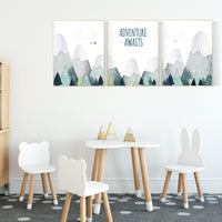 Nursery decor boy mountain, adventure nursery, adventure theme nursery, woodland, gender neutral, adventure awaits, mountains nursery forest