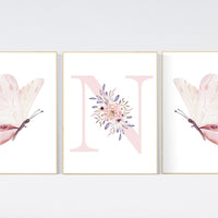 Nursery decor girl butterflies, Butterfly Nursery Art, Girl Nursery Art, Butterflies, Butterfly Art, pink purple, lilac, blush, lavender