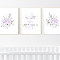 Nursery decor girl flower, Nursery decor girl purple, nursery decor girl flower, lavender, lilac nursery, nursery decor girl name, boho