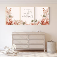 Nursery decor girl floral, peony, peonies, nursery decor flower, baby room art, flower nursery, In a field of roses she is a wildflower