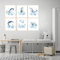 Nursery decor under the sea, ocean nursery, nursery decor boy nautical, nursery decor nautical, sea theme nursery decor, fish, whale, sea