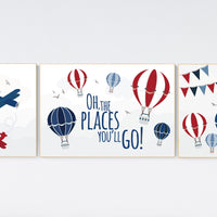 Adventure nursery decor, Nursery decor boy mountains adventure, nursery decor boy airplane, world map, adventure awaits, navy, red, blue