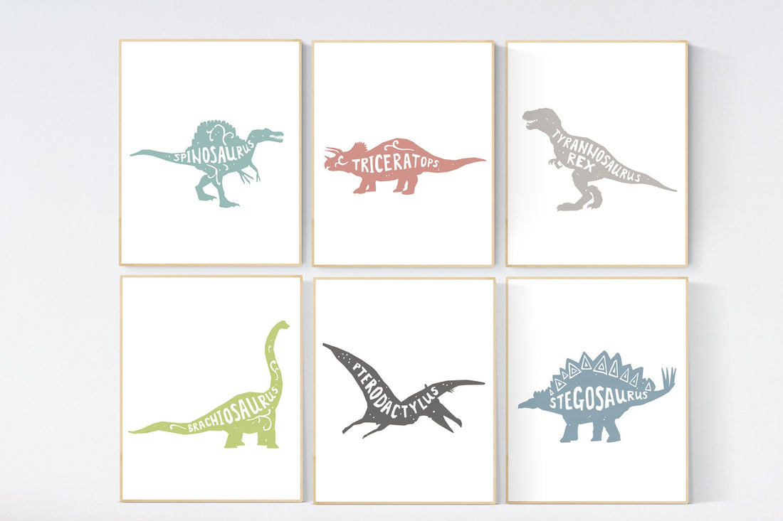 Nursery decor boy dinosaur, dinosaur wall art decor, kids room decor dinosaur, dino nursery, dinosaur prints, boy nursery bedroom, children