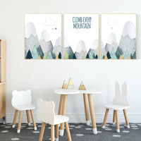 Nursery decor boy, adventure nursery, adventure theme nursery, woodland, gender neutral, climb every mountain, mountains nursery, forest