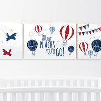 Adventure nursery decor, Nursery decor boy mountains adventure, nursery decor boy airplane, world map, adventure awaits, navy, red, blue