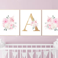 Nursery decor girl pink, nursery decor flower, nursery decor girl floral, flower nursery, girl nursery wall art, pink nursery, boho nursery