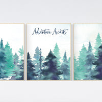 Nursery decor boy mountain, woodland nursery, adventure theme nursery, woodland, gender neutral, forest nursery, mountains, forest, tree