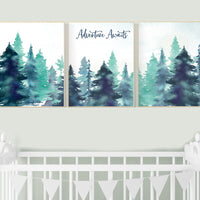 Nursery decor boy mountain, woodland nursery, adventure theme nursery, woodland, gender neutral, forest nursery, mountains, forest, tree