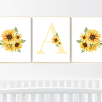 Nursery decor girl flower, Sunflower nursery, Yellow nursery, floral nursery, boho nursery, name nursery, sunflower, girl nursery wall decor