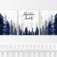 Woodland Nursery Decor, Baby Boy Nursery, Mountain Nursery, Adventure Awaits Print, Nursery decor boy, woodland nursery