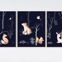 Nursery decor woodland animals, Woodland Nursery Wall Art, forest, animal nursery wall decor, gender neutral, nursery wall decor, animals