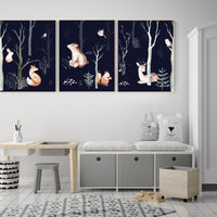 Nursery decor woodland animals, Woodland Nursery Wall Art, forest, animal nursery wall decor, gender neutral, nursery wall decor, animals