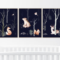 Nursery decor woodland animals, Woodland Nursery Wall Art, forest, animal nursery wall decor, gender neutral, nursery wall decor, animals