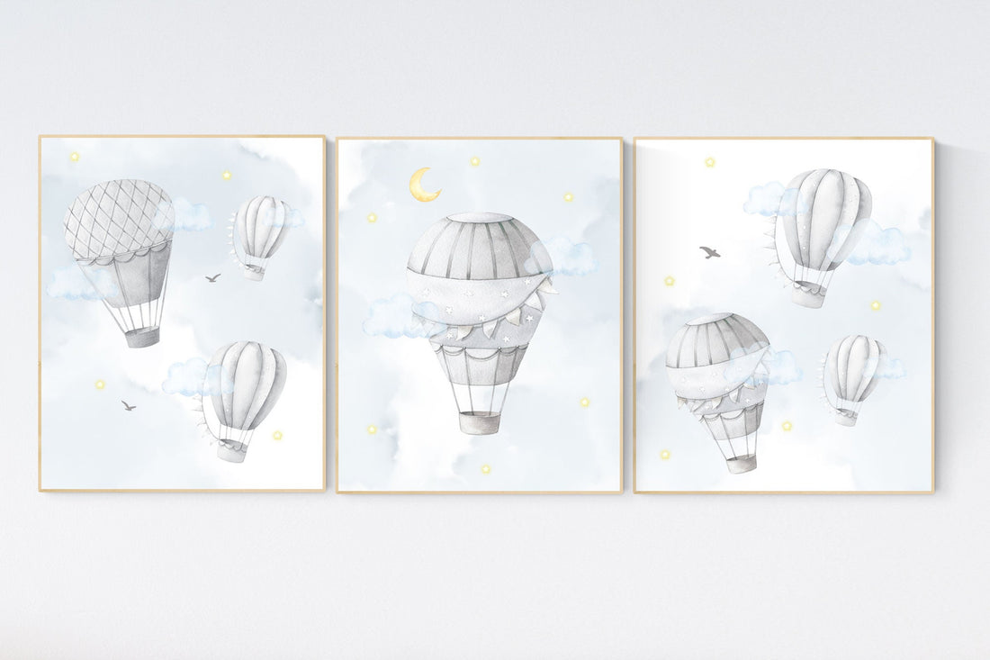 Nursery decor gender neutral, hot air balloon, neutral nursery, baby room decor, nursery prints, hot air balloon nursery, unisex nursery