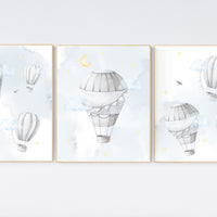 Nursery decor gender neutral, hot air balloon, neutral nursery, baby room decor, nursery prints, hot air balloon nursery, unisex nursery